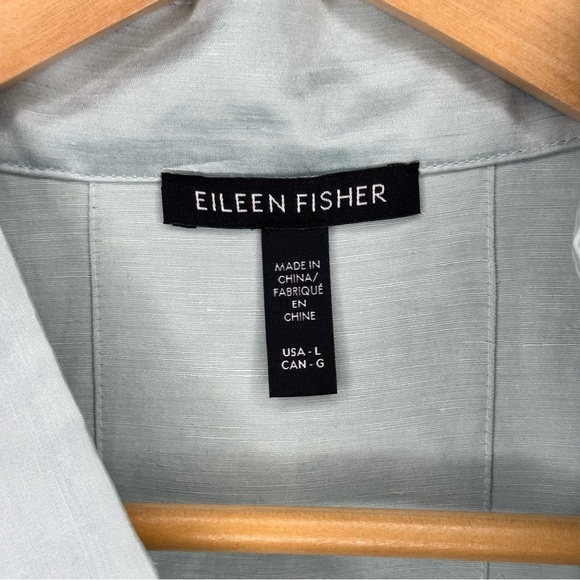 Eileen Fisher Stand Collar Organic Linen and Silk Kimono Jacket Cardigan Sz L - Picture 5 of 11